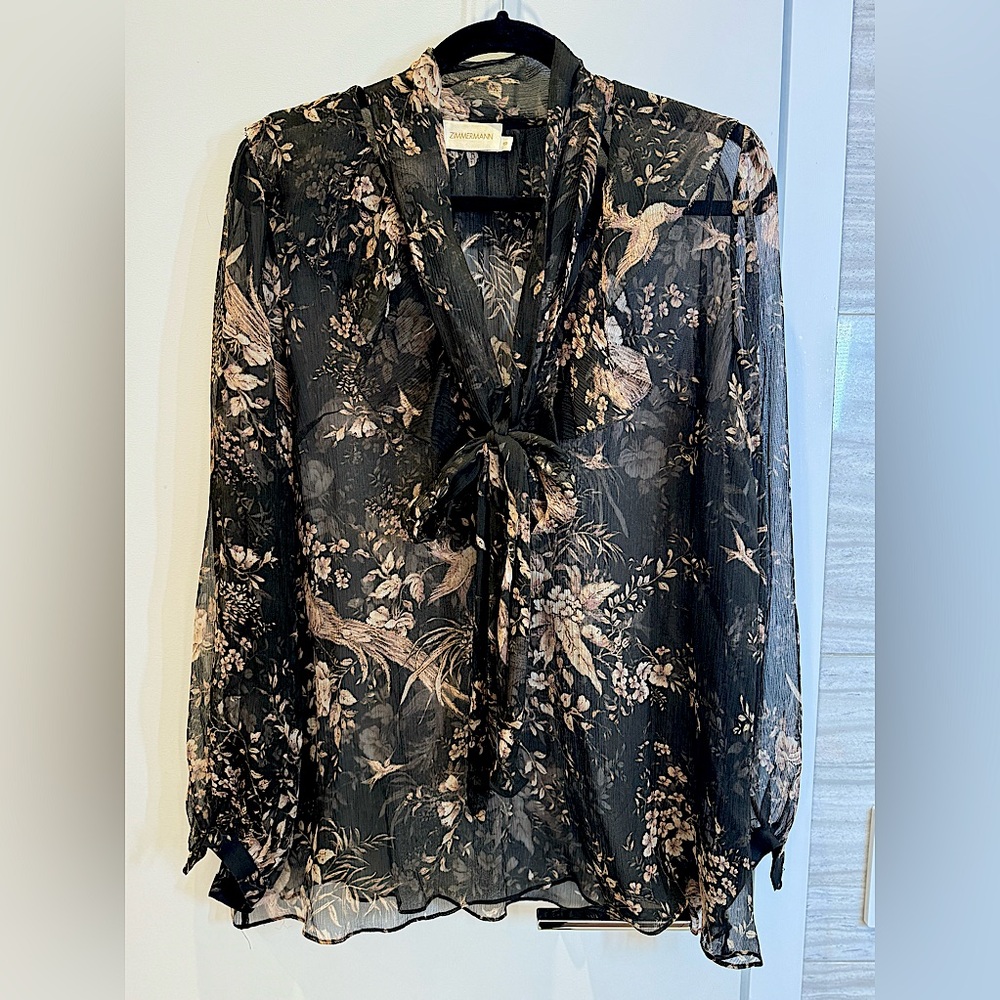 Zimmermann Tie Neck Blouse